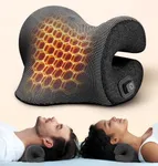 DEMACAT 3s Heated Neck Stretcher for Pain Relief, Graphene Heating Pad, Odorless Neck Cloud Cervical Traction Device Chiropractic Pillow for Shoulder, Christmas Gifts for Women, Men, Mom, Dad (Black)