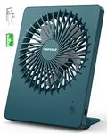 TriPole USB Desk Fan, 2000mAh Portable USB Fan 3 Speeds Rechargeable Mini Fan Battery Fan Last 4-16hrs, 180°Adjustable Table Cooling Fan 30dB Silent Fan for Bedroom, Office, Library, Travel-Dark Green