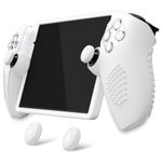 PlayVital Design for PS Portal Silicone Protective Case with Thumb Grips – Enhanced Grip Comfort | Anti-Slip 3D Studded Design | Full Protection White