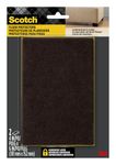 Scotch Felt Pads Brown, 2 Large Pads 4 x 6 in, Felt Furniture Pads For Protecting Hardwood Floors, Easy-to-apply, Self-Stick Design, Reliable Protection From Nicks, Dents & Scratches (SP820-NA)