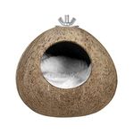 Bird Nest Coconut Shell Simulation Birdhouse Bird Hut Breeding Place Hideout for Parrots Hamster Small Animalsï¼ˆNo Blanket