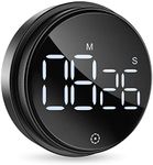 ORIA Home Kitchen Timer, 3 Inch Large LED Digital Timer, Magnetic Countdown Countup Timer for Classroom Fitness Teaching, 3-level Volume Alarm for Cooking/Study/Office/Exercise (Ridged Knob)
