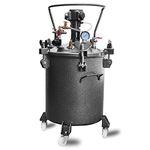 NEWTRY Commercial Pressure Paint Tank Pot Bucket Barrel with Automatic Air Agitator Stirrer Spray Paint Pressure Pot Tank for Paint Solution Storage Transport (Automatic 10L)