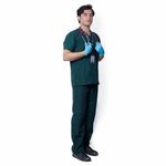 Robustt Classic Scrub Suit Set For Men - Green (Medium) | Poly Viscose Fabric | Ultimate Comfort and Breathability | Adjustable Fit | Multiple Pockets | V-Neck