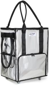 Large Reusable Grocery Bag On Wheels, Foldable Shopping Trolley Cart Carries Up to 66 lb, Shopping Rolling Tote Bag with Zippered Top, Lightweight (Silver)