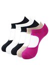 BALENZIA Women's Anti Bacterial Anti-Skid Yoga/Pilates/Dance/Ballet socks| Yoga socks Made with Bamboo - 5 Pair Pack, Multicolor (Free Size)