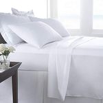 AmigoZone Deep Fitted 400 Thread Count Egyption Cotton Fitted Bed Sheet (White, King Fitted Sheet)