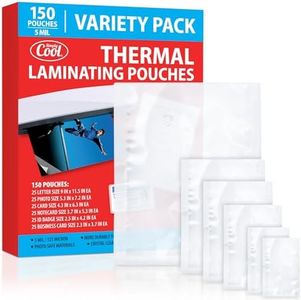 5MIL Thermal Laminating Pouches (150 Count) | Letter, Photo, Card, Notecard, ID Badge and Business Card Sizes | Dry-Erase Friendly Sheets, Compatible with Laminators | Crystal Clear Laminated Finish