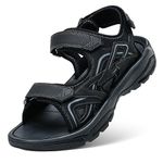 iNTLPPY Men's Hiking Sport Sandals Open Toe Lightweight Outdoor Water Sandals-Black 10 UK