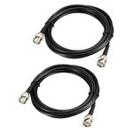 TA-VIGOR 2pcs 3.66M/12Ft RG58 Coaxial Cable 50 Ohm with BNC Male to BNC Male Connectors for BNC Receiver Antennas, Antenna Extension, Radio Scanner, Amateur Radio, Hf/VHF Radio and Two Way Radio