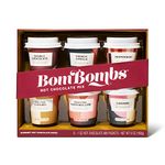 Bombombs Hot Chocolate Mix Gift Set, Hot Chocolate Mix in Mini Cup Packaging, Flavors Include Double Chocolate, French Vanilla, Peppermint, Salted Caramel and More, Set of 6