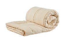 Sleep & Beyond 1.5" Organic Merino Wool Mattress Topper, Twin 39x76", Ivory