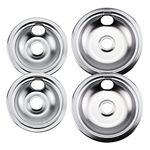 Apparsol 316048413 and 316048414 Replacement Chrome Drip Pans for Frigidaire Kenmore - Includes Two 6-Inch and Two 8-Inch Pans (4 Pack)