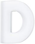 8" Small Fillable Cardboard Letter Shaped Paper Mache Cutouts Candy Tray (White, D)