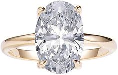 LEMON GRASS 3.5ct Oval Solitaire Engagement Ring Thin Band in Sterling Silver 925 Size 4-9, 925,14k Yellow Gold,Platinum,Rose Gold,Sterling Silver,Leather, Cubic Zirconia