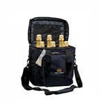 Outer Woods Insulated 6 Bottle Cooler Bag | with 6 Units of Ice Gel Packs | Wine Cooler Bag | Beer Cooler Bag | Insulated Bag | Fits 6 Full Size Bottles (Navy)