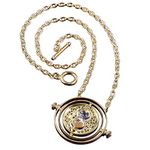 The Noble Collection Hermione’s Time Turner 24K Plated - 1.4in (3.5cm) Includes 18" Chain & Display Box - Harry Potter Film Set Movie Props