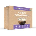 Nourish Organics Variety Cookies Pack, 120gm Pack Organic Fruits and Nuts| Assorted 5 flavors in 1 | No Refined Sugar | Clean Label