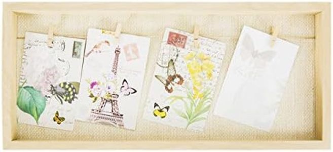 BESCH Marco de Foto en Portafoto Múltiple con Pinzas para 4 Fotos y de Madera para Pared en formato Collage (Madera, 52x23cm)