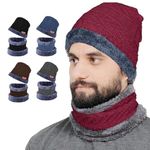 HACER Winter Wool Beanie Cap Scarf & Muffler for Mens & Women – Soft Thick Knitted Neck Woolen Muffler Warmer Biker Rider Climbing Sports Accessory for Men & Women (Random color)