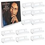 Lam-lord 12 PCS Acrylic Vinyl Record Wall Mount Shelf, Accessories Clear Acrylic Album Record Holder, Transparent Floating Shelf for Living Room, Bedroom, Kitchen, Bathroom, Office(size:4 Inch)