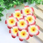 SATYAM KRAFT 24 Pcs Artificial Big Floating Foam Hawaii Beach Flowers for Gifting, Pooja Thali, Festival, Home, Bedroom,Valentine's Day Decoration Items(Pack of 24, Red) (6 cm)(Foam)