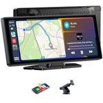 LAMTTO Portable Wireless Carplay Car Stereo 9.26" HD IPS Screen Car Audio Receiver Android Auto, Hands-Free Calling, Bluetooth, Siri, AUX/FM, Voice Control