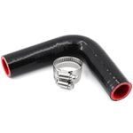 TuoLauthon 90 Degree ID 1inch(25mm) Black Silicone Reducer Coupler Hose,4-Ply Reinforced,Leg Length 4inch(102mm) with 2PCS Clamps Turbo/Intercooler/Intake Piping Reducer Coupler