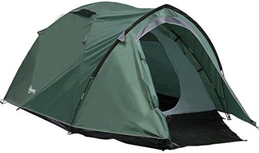 Outsunny Two-Man Camping Tent w/Weatherproof Shell, Vestibule & Windows Backpacking Tent Lightweight for Fishing & Hiking Green and Grey