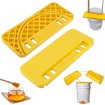 CYSFETENA Honey Uncapping Tool Tank Holder, Honey Harvesting Equipment, Easy Clean Honey Uncapping Tank Bucket Scraper for Beekeeping Hive Frames Cleaning, Fit All 5 or 6 Gallon Bucket