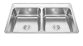 KINDRED CDLA3322-7-1N Creemore 33-in LR x 22-in FB x 7-in DP Drop in Double Bowl 1-Hole Stainless Steel Kitchen Sink, 33" x 22"