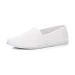 AJVANI Mens Teens Comfort Espadrilles Casual Beach Summer Canvas Shoes Size 8 42 White