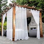 Bonzer White Outdoor Sheer Curtains