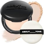 ABOUT TONE Blur Powder Pact - Pressed Powder Compact with Mirror and Puff Makeup Setting Finishing Blurring Natural Translucent Lightweight Face Sebum Oil Control Vegan Formula Korean Face Makeup (2.5 IVORY)