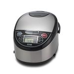 Tiger Corporation JAX-T10U 5.5-Cup Micom Rice Cooker and Warmer with Tacook Plate, Stainless Steel Black (JAX-T10U-K)