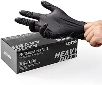 LANON 6-mil Black Nitrile Disposable Gloves, Food-Safe, Powder-Free, Heavy-Duty, Textured Fingertips, Latex-Free, XL