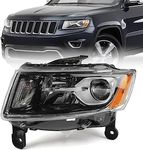 FIONE Halogen Headlight Assembly Compatible with Jeep Grand Cherokee 2014 2015 2016 Replacement Headlamp Head Light Left Driver side LH