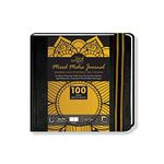 Zen Sangam Express your Mind - Square Mixed Media Art Journal - 200 GSM - Ultra Smooth Surface - 100 Pages - Size (10.5cmx10.5cm) - Stitched Hardbound Sketchbook - Black