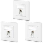 deleyCON 3x CAT8 Keystone Network Sockets Set 2000 MHz 40 GBit/s Flush-Mounted 3x Network Socket & 3x Keystone Module with RJ45 Socket STP Shielded Metal Housing Data Socket Network Cable Installation