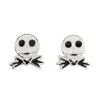 Disney Nightmare Before Christmas Jack Skellington Sterling Silver Enamel Stamp Stud Earrings