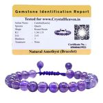 Crystal Heaven Certified Natural Healing Crystal Bracelet for Women Men - AAA Grade Original Healing Gemstone Adjustable Bracelet for Yoga Reiki Meditation Feng Shui (Amethyst)