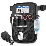 SITHON Nursing Bag for Nurse with Tape Holder, Multi Compartment Medical Gear Pocket Belt Pouch | Nurse Fanny Pack | Utility Waist Tool Organiser for Stethoscopes, Bandage Scissors and Other Supplies