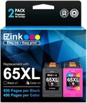 E-Z Ink (TM Remanufactured 65XL High-Yield Ink Cartridge Replacement for HP 65 XL to use with Envy 5055 5052 5058 DeskJet 2622 2624 2652 2655 3752 3755 Printer (Black and Tri-Color, 2 Pack)