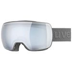 uvex Compact FM - Ski Goggle for Men and Women - Anti-Fog Technology - No Distortion & Anti-Fog Coating - Rhino Matt/Silver-Blue - One Size