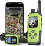 RAINLEOTI GPS Wireless Dog Fence & Remote Training Collar, Free APP Control, No Subscription Fee, Adjustable GPS Boundary, Green, Dogs 10-120 lbs