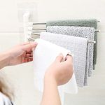 Tanna Enterprise Stainless Steel 4 Bar Towel Rack for Bathroom Towel Holder for Kitchen Towel Hanger Stand for Wash Basin - Self Adhesive(Pack of 1)