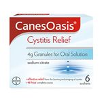 CanesOasis Cystitis Relief | Granules for Oral Solution to Relieve & Treat the Burning & Stinging of Cystitis | 48hr Complete Course | Cranberry Flavour | 6 Count (Pack of 1)