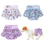 Reusable Dog Nappies Female 3pcs, Washable Dog Period Pants for Female, Super Absorbent Dog Diapers, Skirt Design, Adjustable Dog Pants Dog Nappies for Small Medium Large Incontinence Dogs (L)