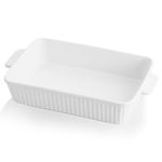 Swuut Casserole Dishes for Oven 33 x 23.5cm, 4000ml Porcelain Baking Dishes, Ceramic Bakeware,Kitchen Rectangular Deep Lasagna Pan with Handle 13x9 inch