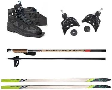 Whitewoods Adult 75mm 3-Pin Cross Country Ski Package, 177cm - Skis, Boots, Bindings, Poles (40, 121-150 lbs.)